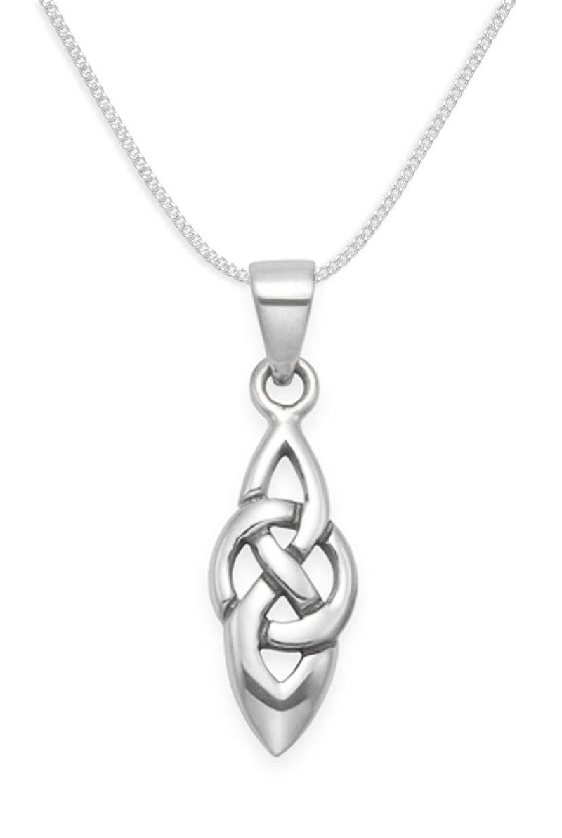 [Australia] - Heather Needham Sterling Silver Celtic Necklace and chain - 16 inches - 41cm. Size: 6mm x 15mm. 8132/16 