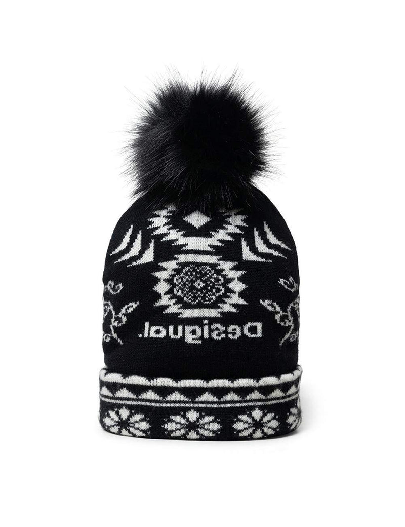 [Australia] - Desigual Women's Hat_Ethnic Reversible Headwrap, Black, U 