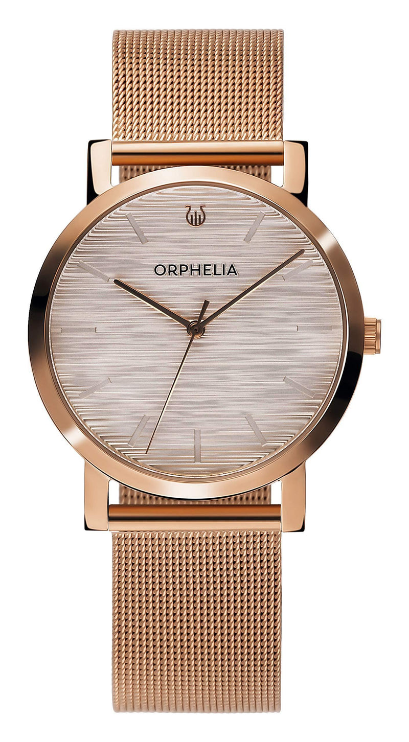 [Australia] - Orphelia Women's Analogue Watch Portobella with Mesh Stainless Steel Mesh Bracelet Rose Gold 