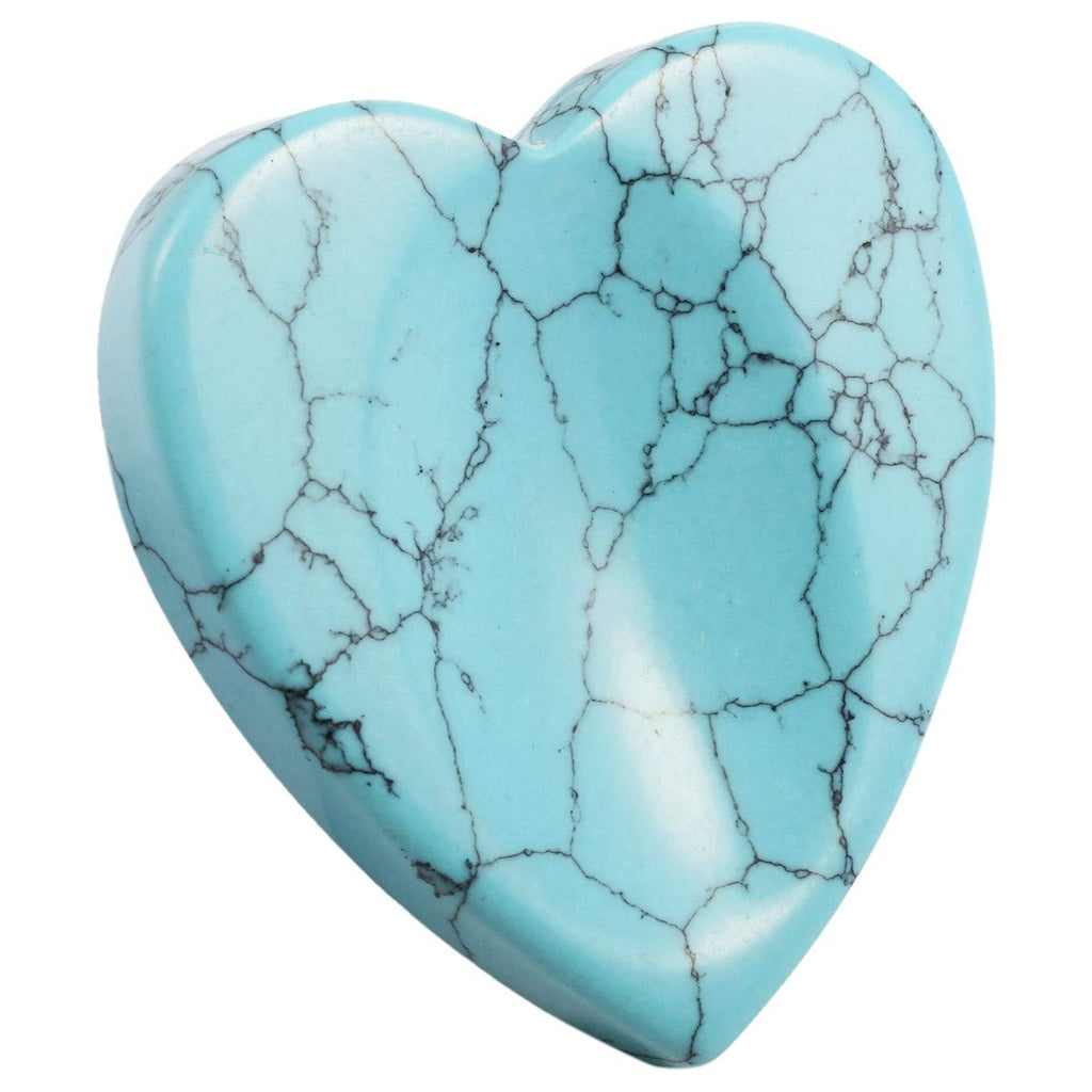 [Australia] - Nupuyai Thumb Worry Stone, Healing Crystal Pocket Palm Stone for Reiki Anxiety Stress Relief #01-blue/Howlite Turquoise/Heart 