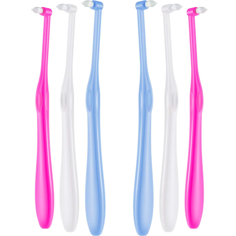 [Australia] - 6 Pieces Tuft Toothbrush Tufted Brush End-Tuft Tapered Trim Toothbrush Soft Trim Toothbrush Single Compact Interdental Interspace Brush for Detail Cleaning 