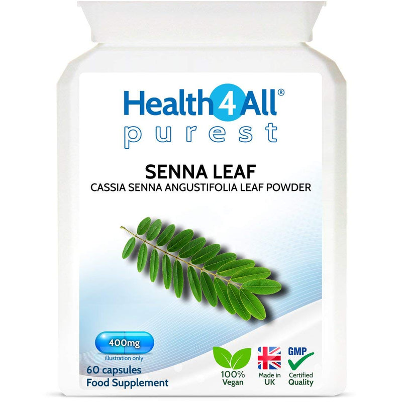 [Australia] - Senna Leaf 400mg 60 Capsules (V) (not Tablets) Purest: no additives. Natural Vegan Herbal Overnight Relief. Made in The UK by Health4All 60 Count (Pack of 1) 