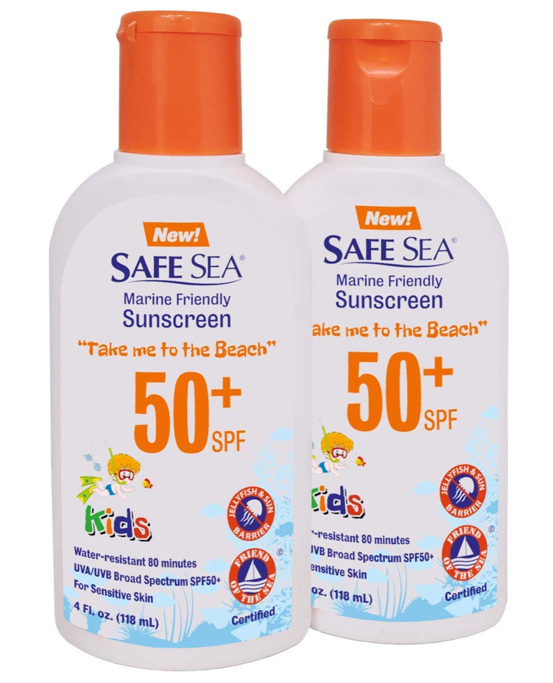 [Australia] - Safe Sea Anti-jellyfish Sting Protective Lotion for Kids - SPF50+ - Jellyfish & Sea Lice Prevention Sunscreen (Kids2pack) 118 ml (Pack of 2) 