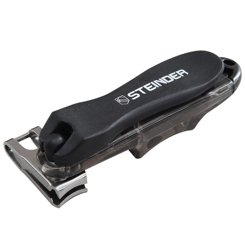 [Australia] - Steinder 360 Degree Rotary Nail Clipper, Nail Cutter, Heavy Duty Stainless Steel Fingernail Clipper for Men & Women - Black Slim Black 