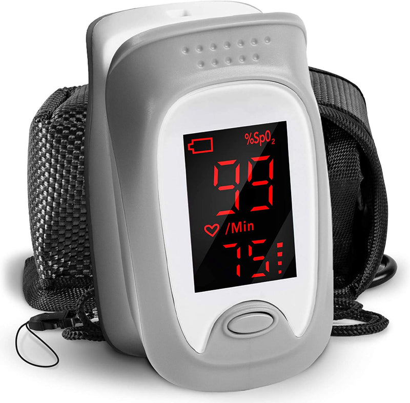 [Australia] - Finger Pulse Oximeter OX01R | Measures SpO2, Blood Oxygen, Pulse Rate | Digital Easy to Read Display & Accurate Readings | Comes with Lanyard and Carry Pouch 