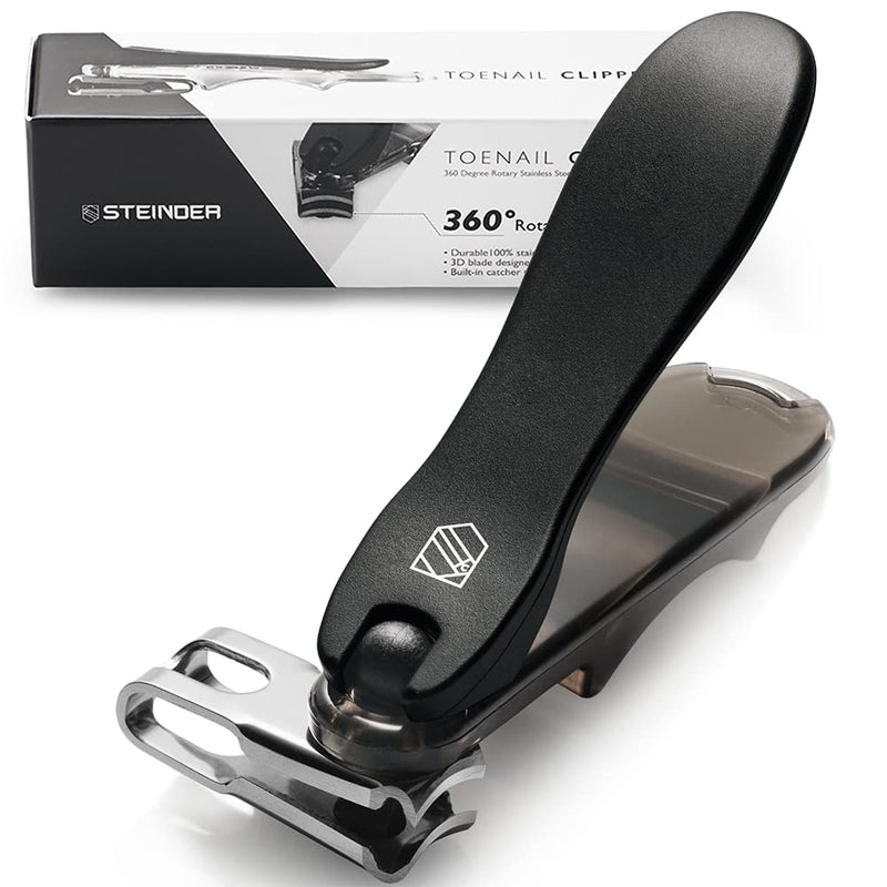 [Australia] - Steinder Toenail clippers, EASY Nail clippers Self Pedicure tool for ingrown Toe nail,EZ grip & Effortless 360 Degree Rotary Blade & Nail Catcher Design 