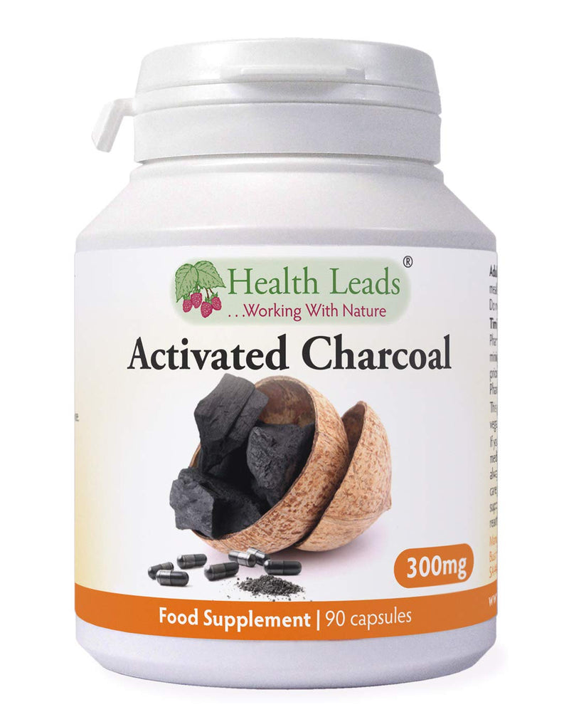 [Australia] - Activated Coconut Charcoal 300mg x 90 Capsules (Cocos nucifera), 100% Natural, High Absorbency, Vegan, Magnesium Stearate Free & No Nasties, Made in Wales 