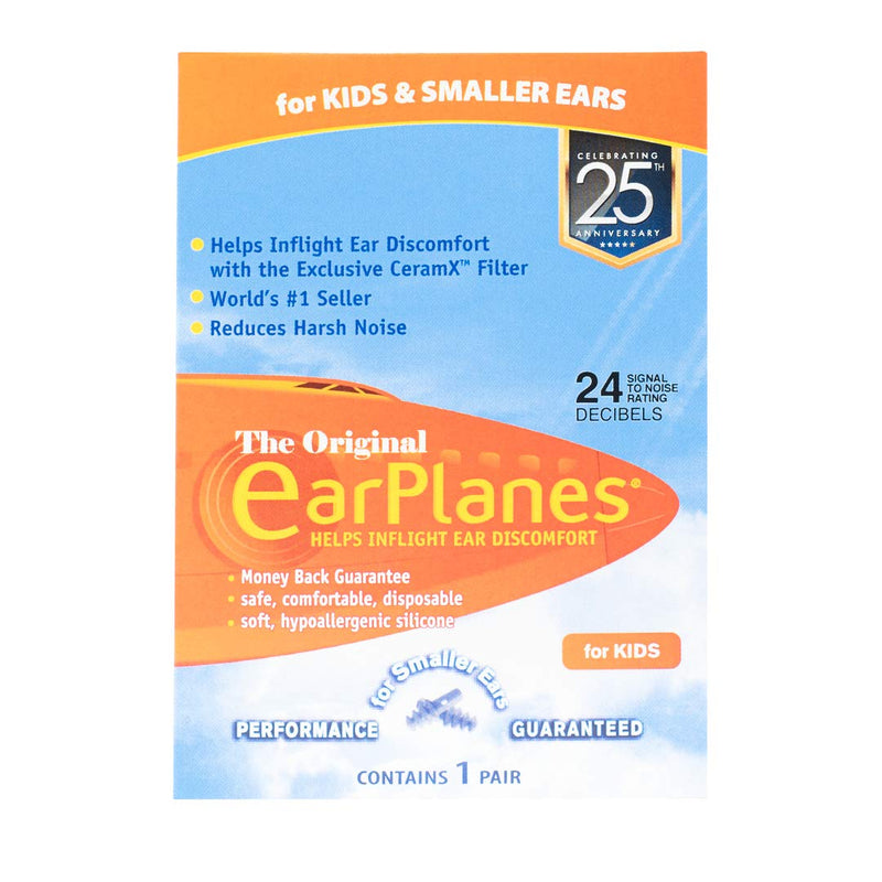[Australia] - EarPlanes Original Earplugs for Children/Smaller Ears, Pressure Filtering Protection for Airplane Travel (1 Pair) 1 Pair (Pack of 1) 