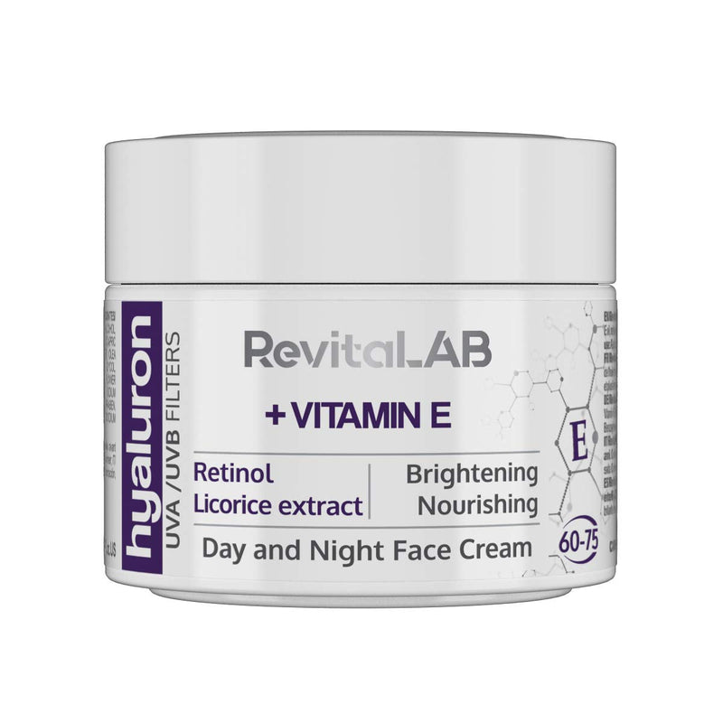 [Australia] - RevitaLAB Hyaluron Anti-Ageing Day and Night Cream, Enriched with Vitamin A (Retinol) Vitamin E, Liquorice Root Extract, Hyaluronic Acid and UV Filters, for Ages 60 – 75, 50 ml 50 ml (Pack of 1) 