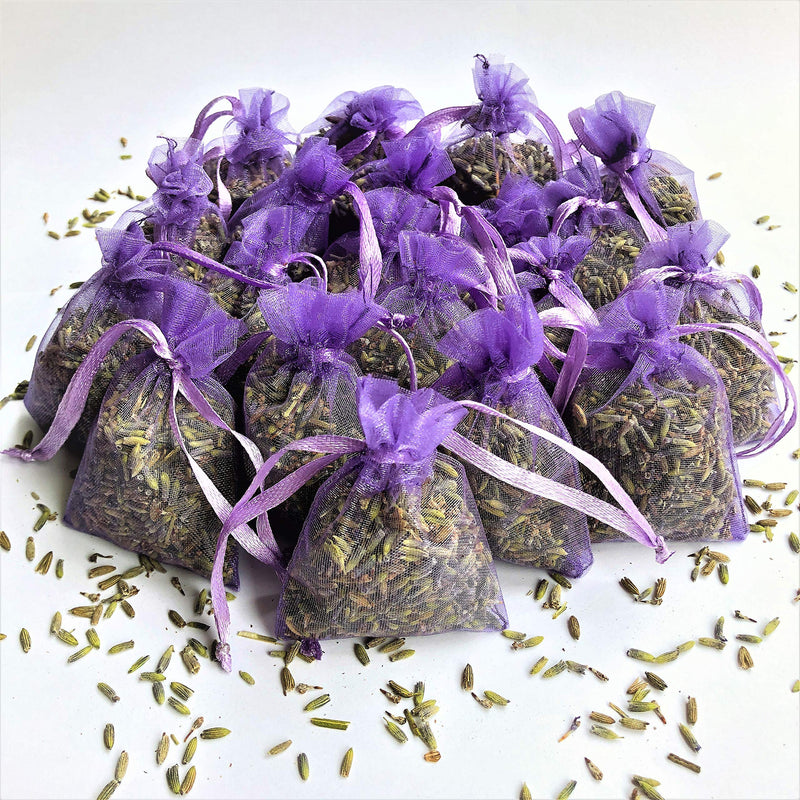 [Australia] - 12 Hand Made Bags of Dried Lavender, by The Home of Lavender Fresh Dried Lavender Bag Moths Protection for Closet and Drawers Natural Air Purifying Luggage Freshener 