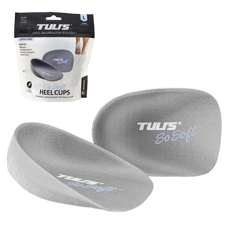 [Australia] - Tuli's So Soft Heavy Duty Gel Heel Cups Provide Relief for Plantar Fasciitis, Heel Pain, and Shock Absorption, Medium Regular (1 Pair) 