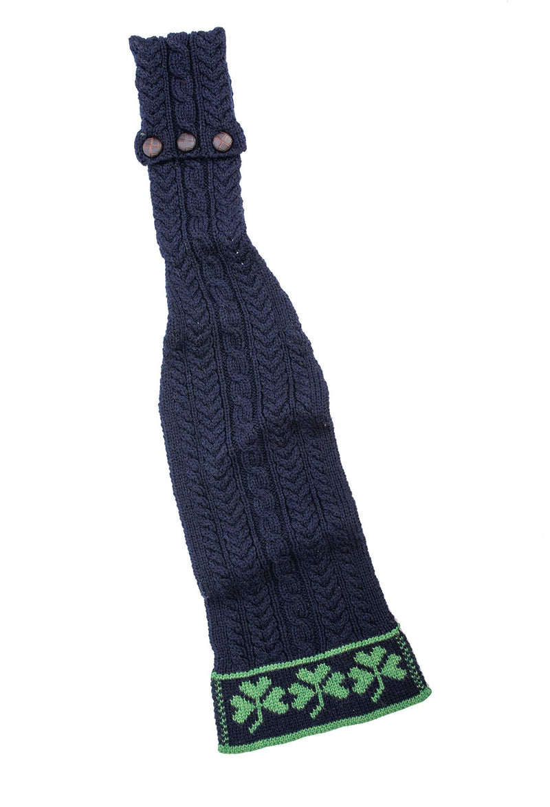 [Australia] - SAOL 100% Merino Wool St Patrick's Day Ladies Loop Aran Wool Scarf, in Natural/Navy/Green Navy 