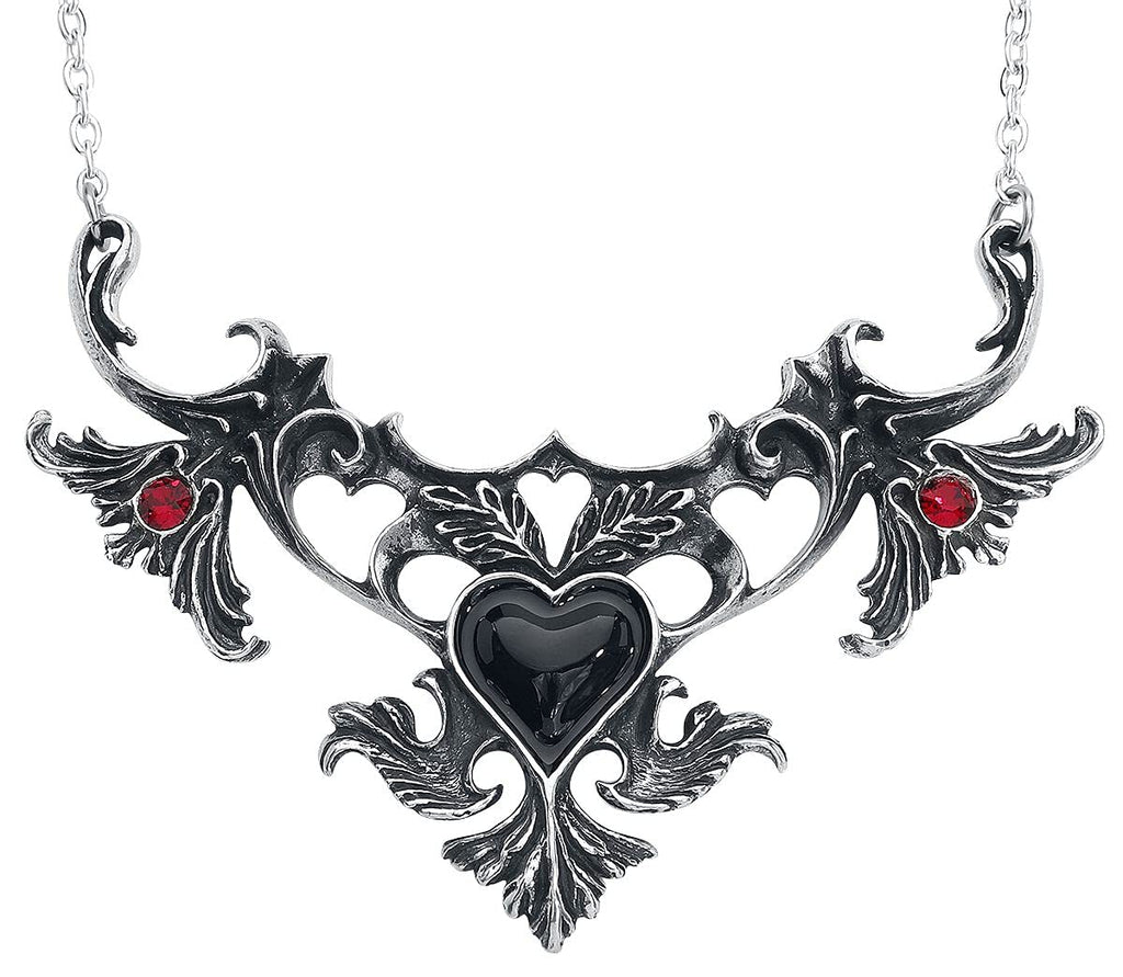 [Australia] - Alchemy Gothic Mon Amour De Soubise Women Necklace Silver-Coloured, Pewter, 