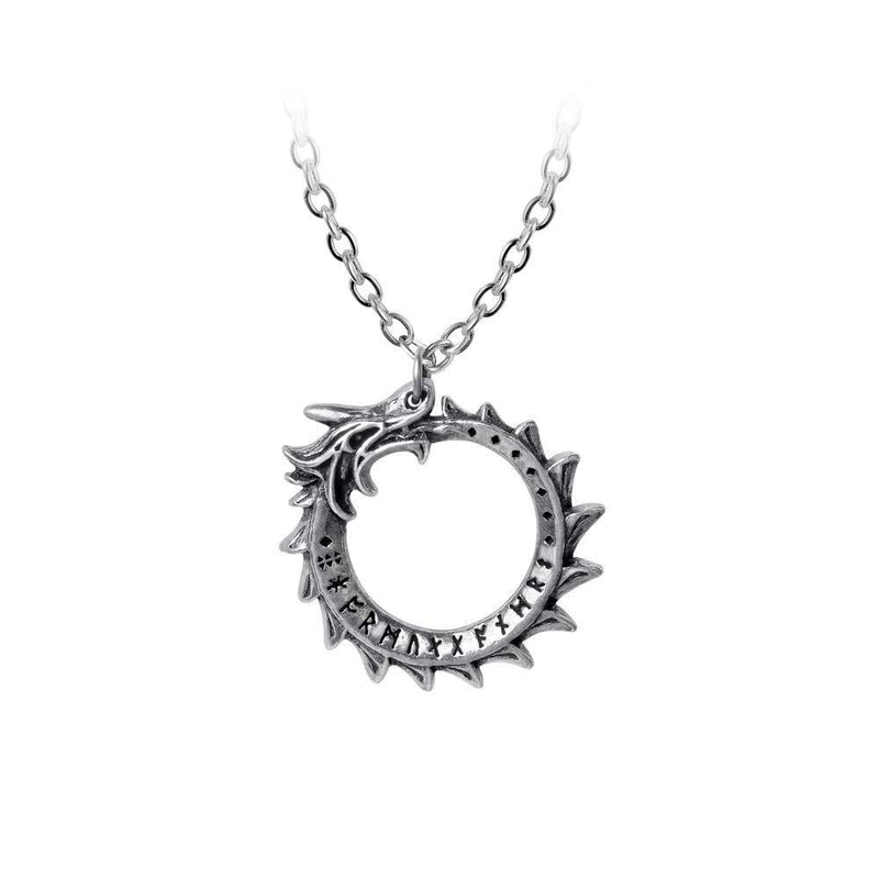 [Australia] - Alchemy Gothic Mini Jormungand Unisex Necklace Standard, Pewter, 