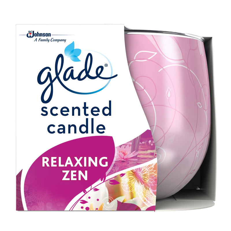 [Australia] - glade Scented Candle, Air Freshener Wax Candle for Aromatherapy, 120 g, 30-Hour Burn Time, Relaxing Zen, 1 Candle, Packaging May Vary 