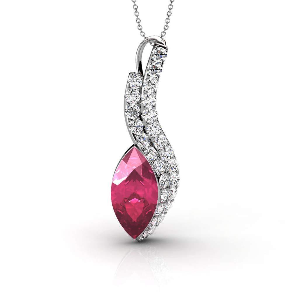 [Australia] - OPAZ Crystal Necklace For Women Jewellery, Ladies White Gold Plated Pendant With Swarovski® Crystals, Gift For Her With Bag & Box 