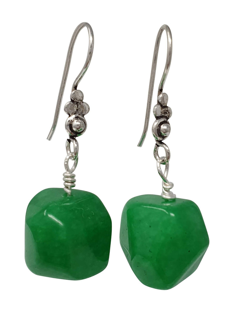 [Australia] - TreasureBay Stunning Handmade Natural Gemstone Earrings for Women Green Agate 