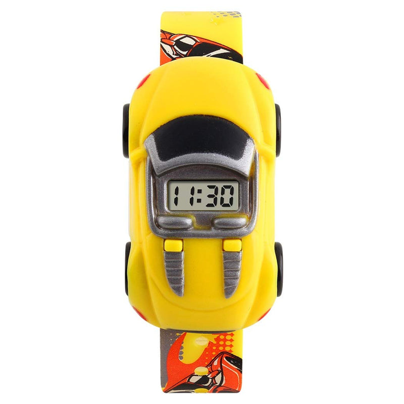 [Australia] - FeiWen Children's Outdoor Sports Watch for Boy Plastic Case and Rubber Band LED Electronic Digital Cartoon Wrist Watches Yellow 