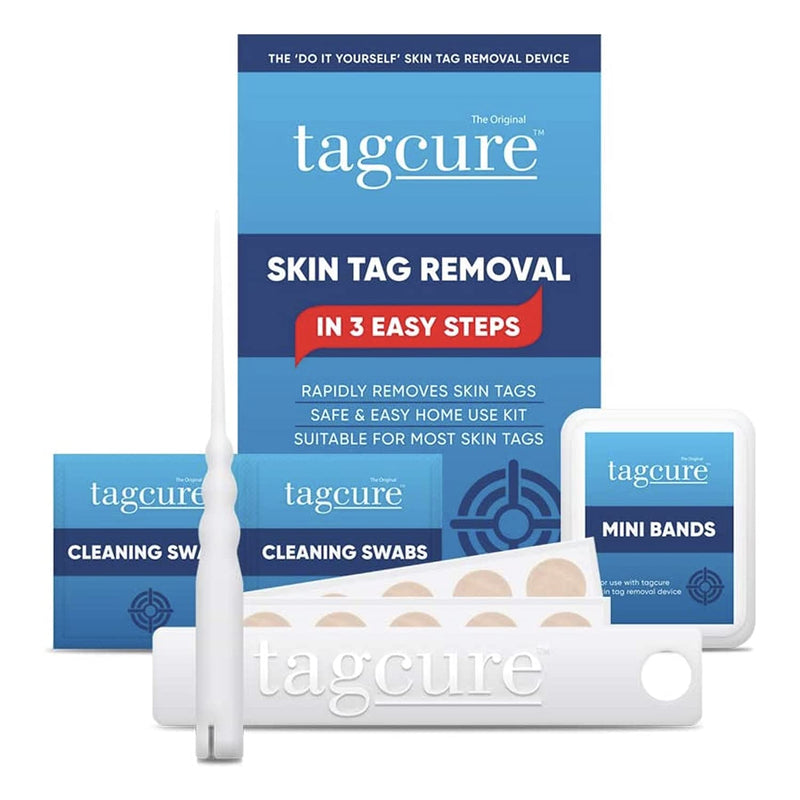 [Australia] - Tagcure Skin Tag Removal Kit For Easy Skin Tag Removal - Includes x10 Tag Bands x10 Cleaning Swabs & x10 Plasters To Cover Tag Area (Suitable for Skintags 0.5cm or Less) 