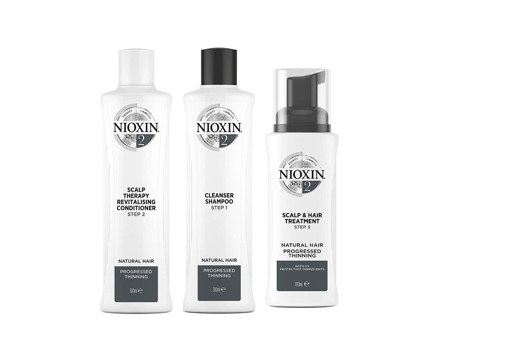 [Australia] - NIOXIN System 2 for Natural Hair with Progressed Thinning System 2 Therapy Bundle 3 Count (Pack of 1) 