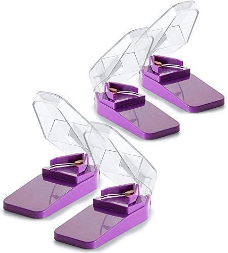 [Australia] - Pill Splitters - (Pack of 4) V- Grip Pill Cutters for Big and Small Medications - Easily Cut and Crush Pills, with Clear Top Pill Holder Case 