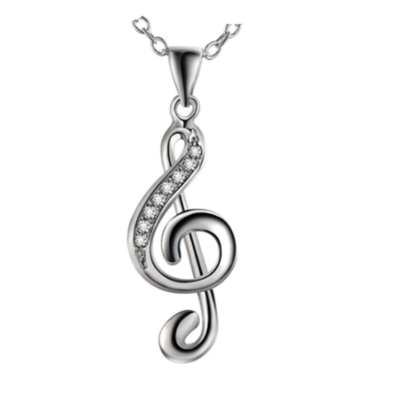 [Australia] - Music note necklace, treble clef pendant, musical gift for her 