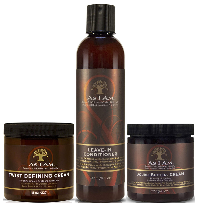 [Australia] - As I Am Leave in Conditioner 237ml, Twist Defining Cream 227g & Double Butter Cream 227g 