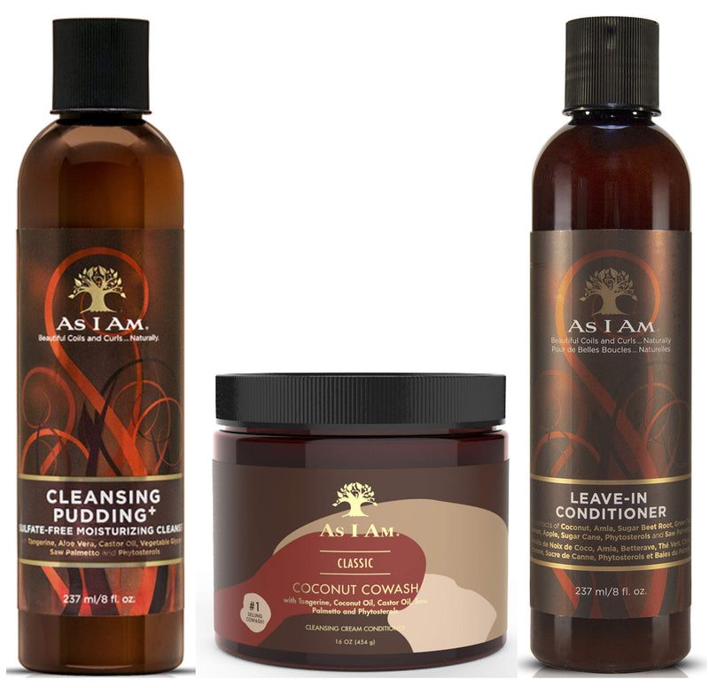 [Australia] - As I Am Cleansing Pudding 237ml, Coconut CoWash 454g & Leave in Conditioner 237ml 