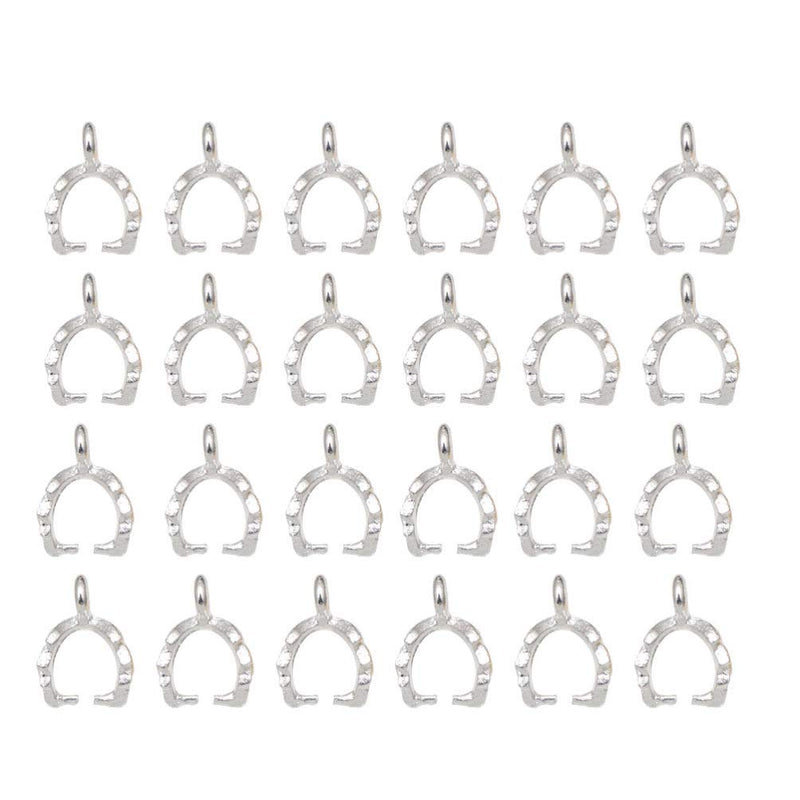 [Australia] - Milisten 100pcs Pinch Clip Bail Clasp Dangle Charm Bead Pendant Connector Findings for Jewelry Making (Silver) Silver 