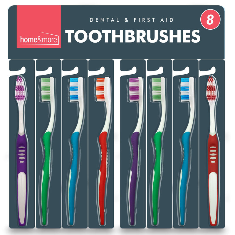 [Australia] - 8pk Toothbrushes Multipack | Family Toothbrush Pack | Soft Toothbrush Manual Toothbrush Multipack | Tooth Brush | Disposable Toothbrush Medium Tooth Brushes | Bulk Toothbrushes Adults | Teeth Brushes 