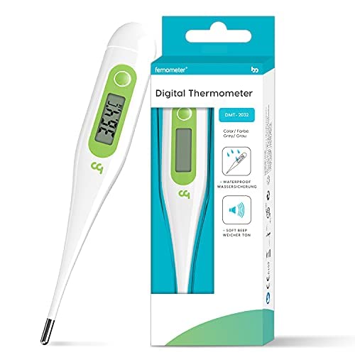 [Australia] - Femometer Digital Thermometers, Oral Thermometer Adults Kids Babies, Accurate Switchable Body Temperature Thermometer, Green 