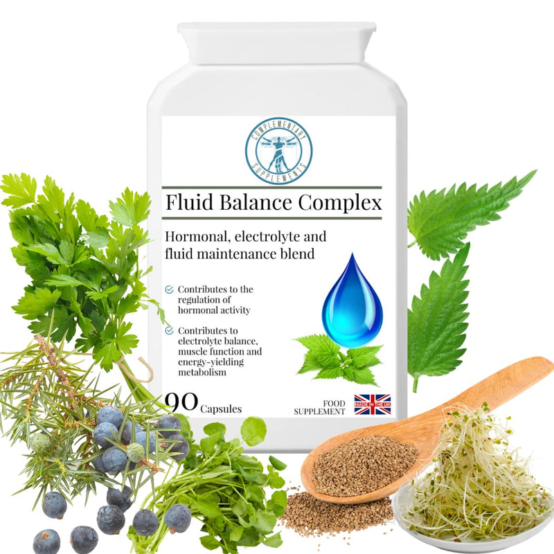 [Australia] - Complementary Supplements | Fluid Balance Complex | Hormonal, Electrolyte & Fluid Management Blend | Juniper Berry | Alfalfa | Kelp | Dandelion | Parsley | Magnesium | Vegan | 90 Capsules 