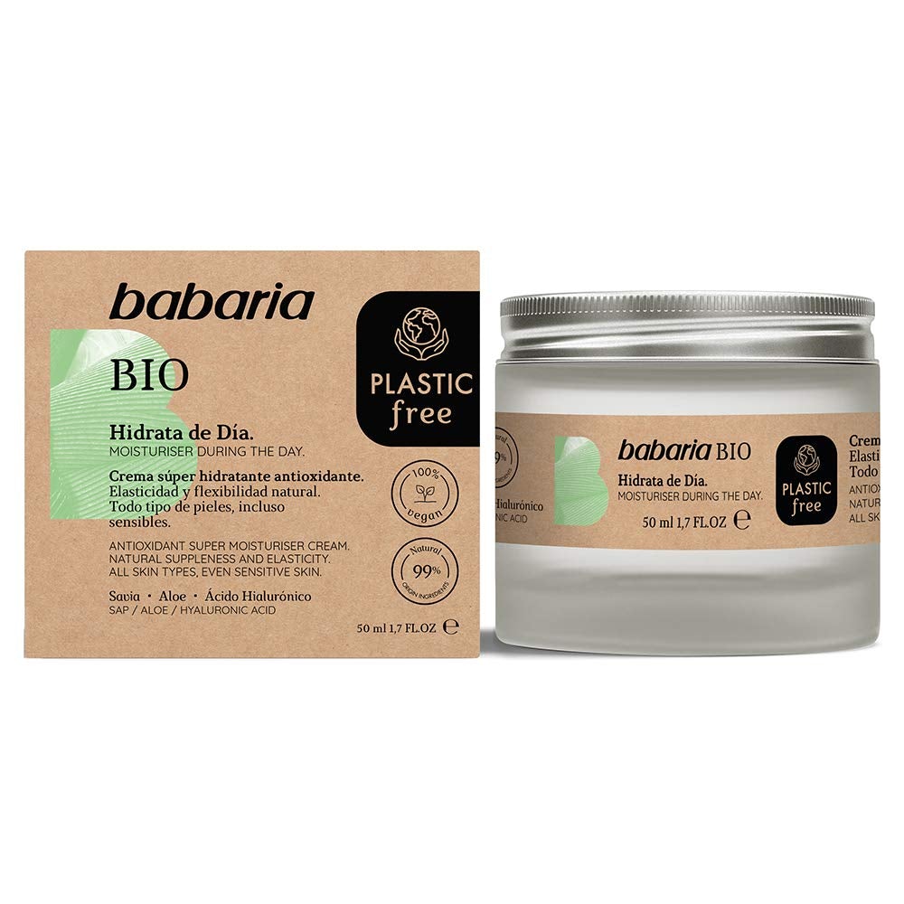 [Australia] - BABARIA Unisex's BIO Crema DE Dia HIDRATANTE 50ML MOISTURIZING Day Cream, Negro, Standard 