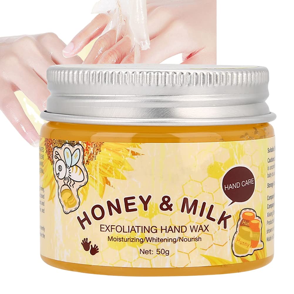[Australia] - 50g Honey Milk Hand Care Mask, Mild Caring Whitening and Moisturizing Hand Mask Deep Nourishing Soft and Delicate Texture Hand Care Moisturiser Cream 