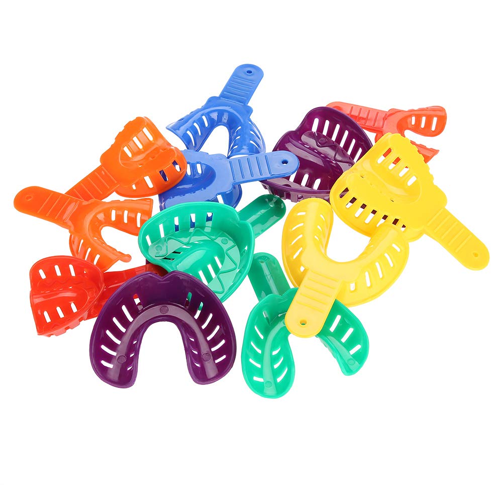 [Australia] - 12pcs/Set Dental Impression Trays, Mouth Trays, Dental Trays, Generic Dental Plastic Teeth Brace Plastic Teeth Holder Tooth Support Teeth Brace Tools for Teeth Support 