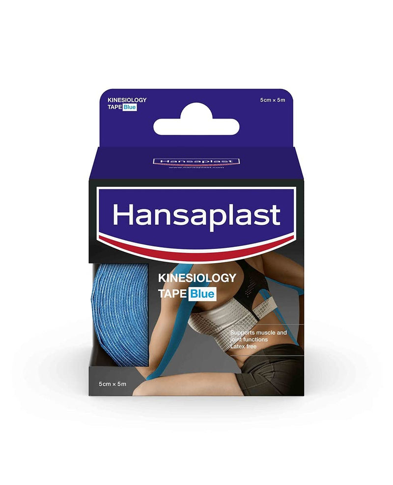 [Australia] - Hansaplast Kinesiology Tape, Waterproof Sports Tape Relieves Muscle Pain and Promotes Circulation, Tape Provides Support for Joints and Muscles, 1 Roll, Blue 