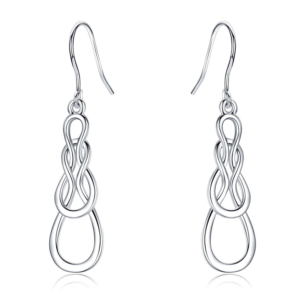 [Australia] - Silver Earrings for Women, 925 Sterling Silver Celtic Drop Earrings Jewellery Gifts for Mother Wife & Girlfriend 