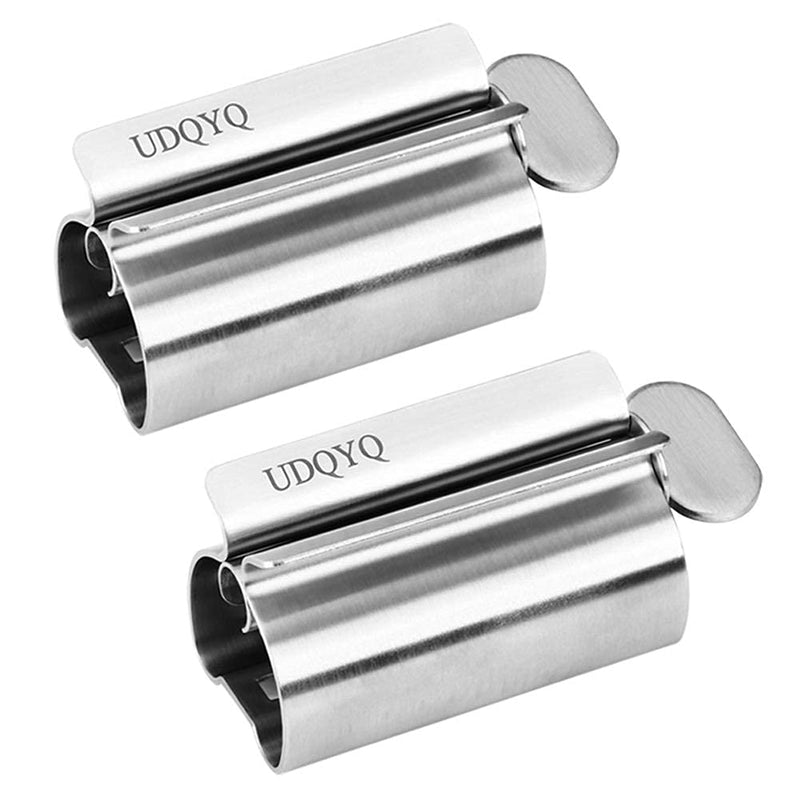 [Australia] - Toothpaste Squeezer - Metal Tube Squeezer Stainless Steel Tube Wringer UDQYQ Toothpaste seat Holder Stand (2 Pack) (Silver) Silver 