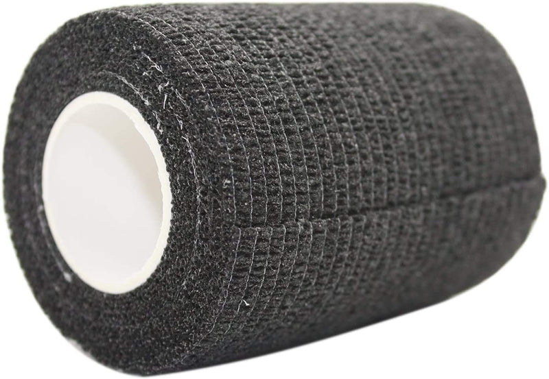 [Australia] - PintoMed -10 x Black - Cohesive Bandage Stretched 10 Rolls x 10cm x 4.5m Self-Adhesive Flexible Bandages, First Aid Sports Wrap Bandages - Pack of 10 