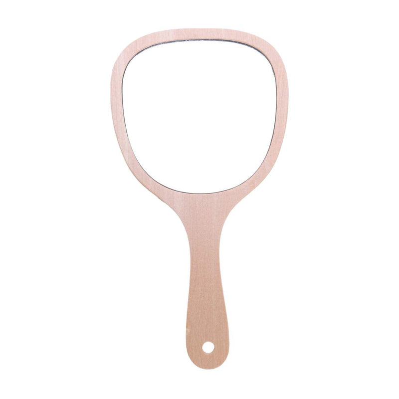 [Australia] - Beaupretty Handheld Mirror Wood Vintage Vanity Hand Mirror Portable Barber Mirror Handheld for Salon Women 