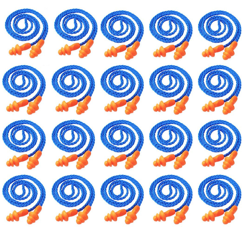[Australia] - AOUTACC 50 Pack Silicone Ear Plugs,Reusable Corded Hearing Protection Earplugs for Sleeping Shooting Snoring Swimming Construction Work 