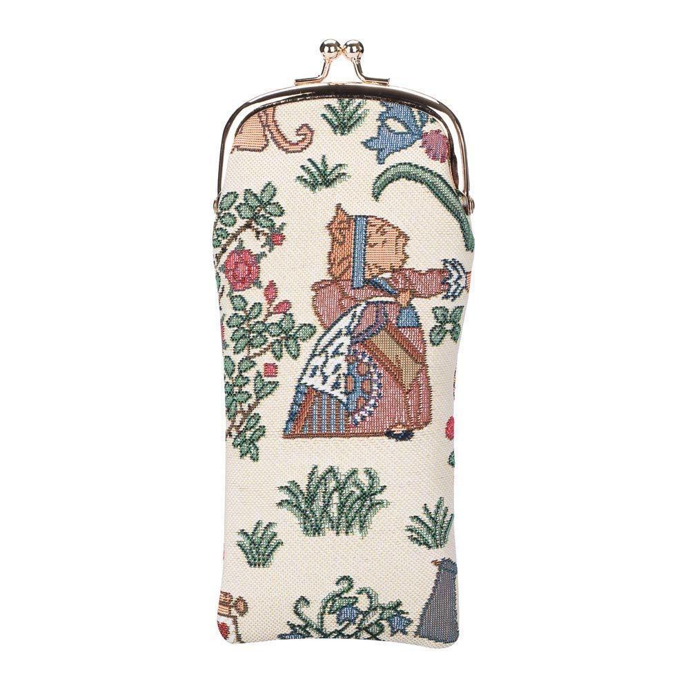 [Australia] - Signare Tapestry Glasses Case for Women Eyeglass Case with Garden Flower and Creatures Alice in Wonderland 