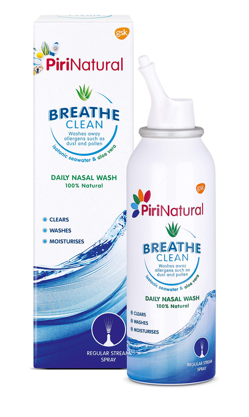 [Australia] - PiriNatural Daily Nasal Wash, Breathe Clean, Allergens Hayfever & Dust Wash, 100ml 