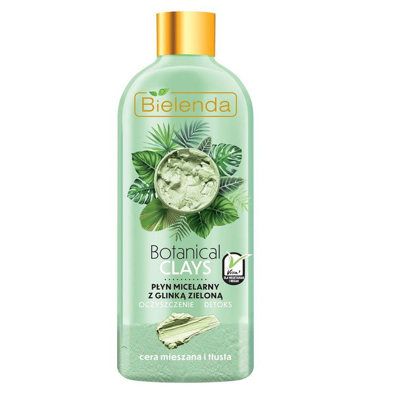 [Australia] - Bielenda, Botanical Clays Vegan, Micella Liquid Make Up Remover with Green Clay, Combination Skin and Oily Skin 500ml 