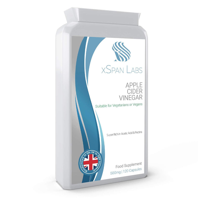 [Australia] - Apple Cider Vinegar 500mg – 120 Capsules – Premium Quality ACV Supplement Rich in Acetic Acid and Pectins – No GMOs, UK Manufactured to GMP Code of Practice 