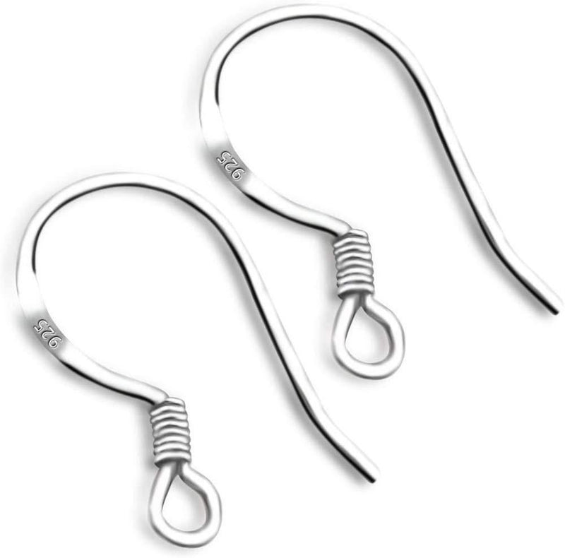 [Australia] - xinye Sterling Silver Fish Hook Earrings Earwires w/Coil 