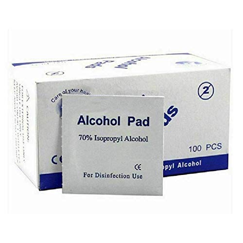 [Australia] - YNR 70% Alcohol Pre-Injection Isopropyl Wipes - Individually Wrapped First Aid Skin Cleaning Easy-Tear Sachet Wipes (100PCS) 