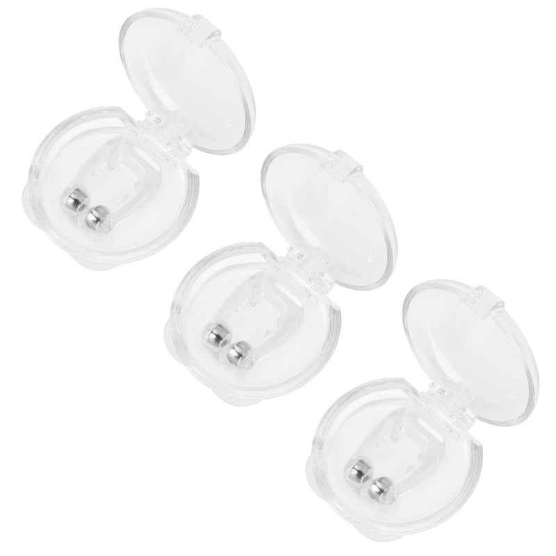 [Australia] - 3 Pack Anti Snore Devices, Silicone Magnetic Anti Snore Clips, Anti Snore Clip Device, Nasal Dilator Snoring with Magnets for Promotes Breathing and Sleep White 3 Pack 