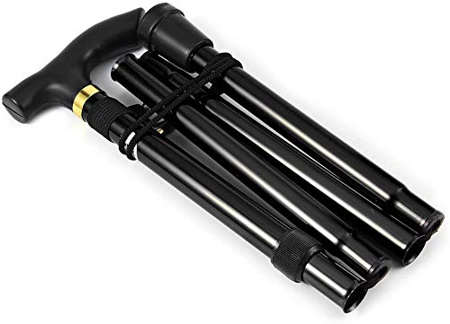 [Australia] - Walking Flexible Stick, Easy Adjustable Height Folding Extendable Walking Stick for Unisex Black 
