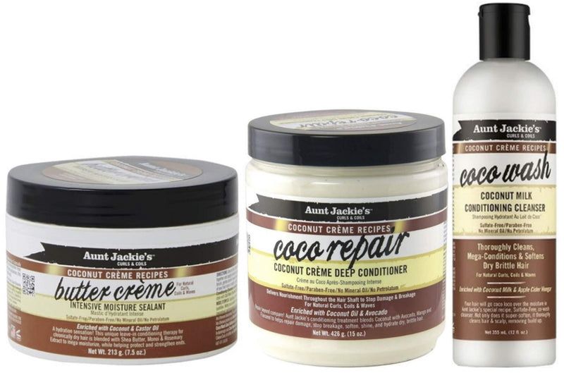 [Australia] - Aunt Jackie's Coconut Butter Creme 213g, Coco Repair 426g & Coco Wash 355ml 